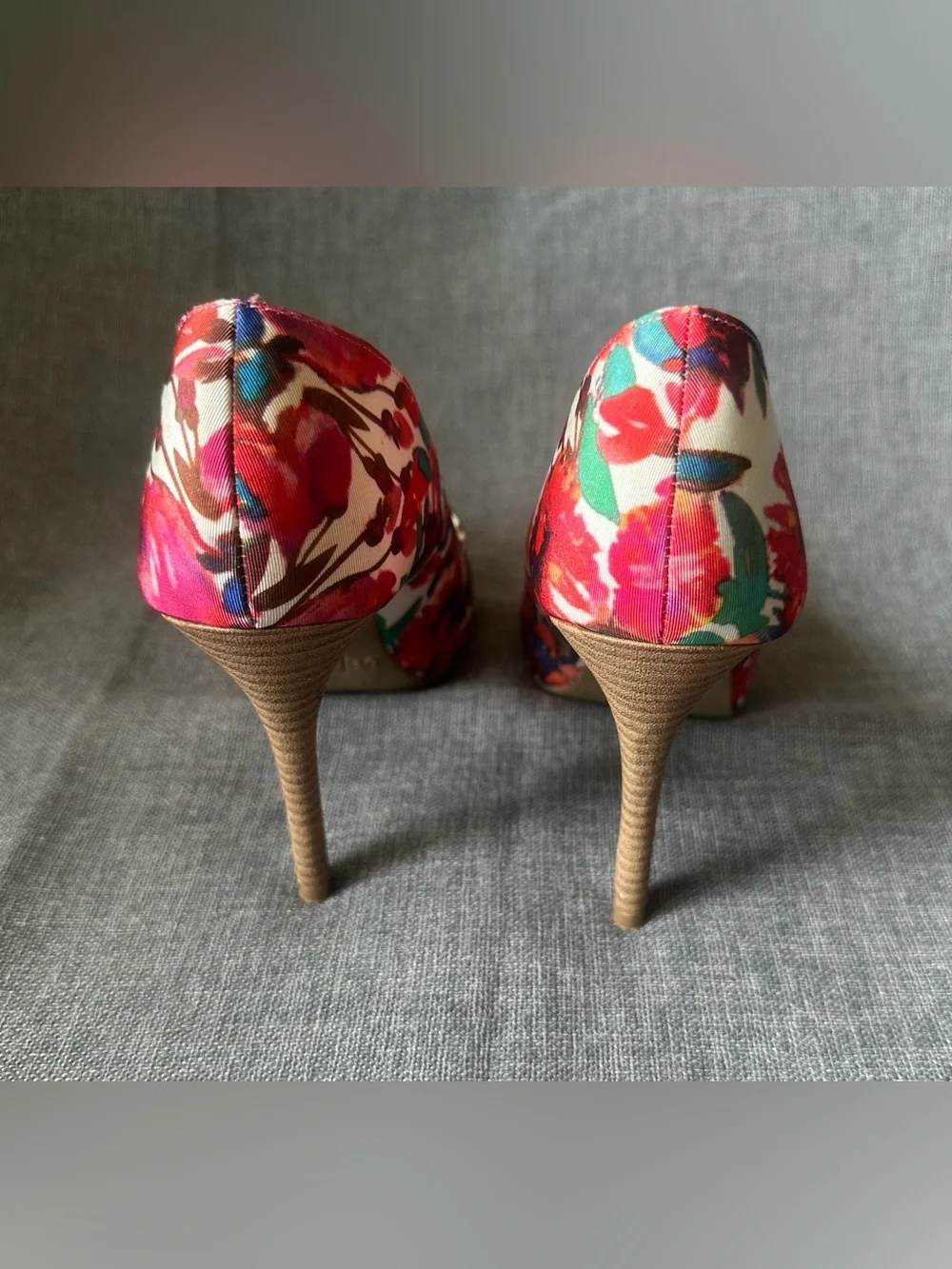 Christian Siriano Satin Floral High Heel Shoes